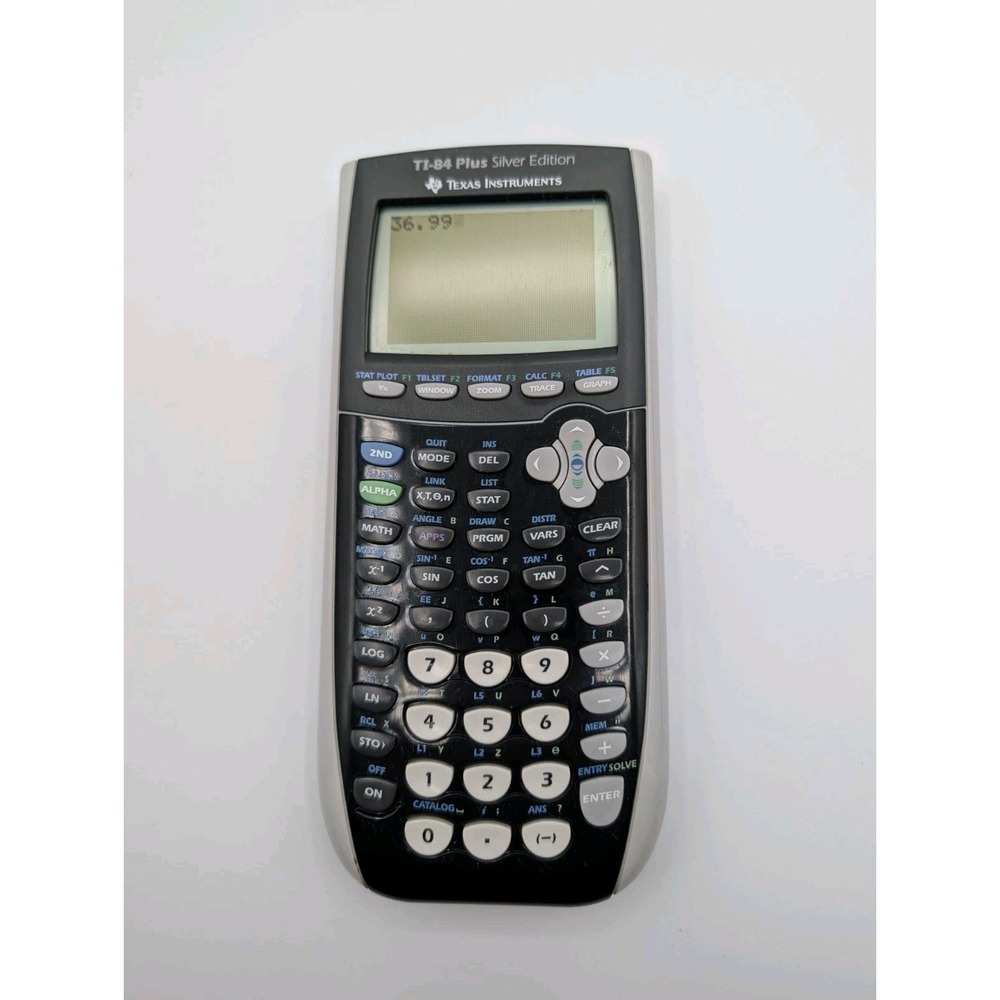Texas Instruments TI-84 Plus Silver Edition Black Graphing Calculator W/Guide - Picture 2 of 6